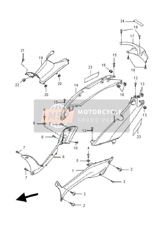 5B2F173100P8, Seitendeckel 3, Yamaha, 0